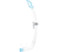 Cressi Mexico PRO Snorkel Trasparente/Acquamarina - Tubo Snorkel Dotato di Paraspruzzi e Valvola di Scarico Ellittica in Silicone, Ideale per Immersioni Apnea e Snorkeling, Taglia Unica Unisex