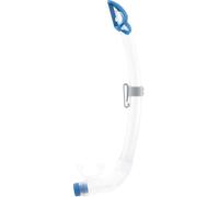 Cressi Mexico PRO Snorkel Trasparente/Azzurro - Tubo Snorkel Dotato di Paraspruzzi e Valvola di Scarico Ellittica in Silicone, Ideale per Immersioni Apnea e Snorkeling, Taglia Unica Unisex