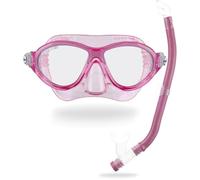 Cressi dal 1946 - Moon Kid + Top - Set Combinato Maschera Moon e Snorkel Top Ideale per Snorkeling e Nuoto per Bambini dai 7 ai 15 Anni - Rosa/Bianco - Taglia Unica