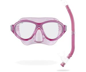 CRESSI dal 1946 - Moon Kid + Top - Set Combinato Maschera Moon e Snorkel Top Ideale per Snorkeling e Nuoto per Bambini da 5 a 10 Anni - Rosa/Bianco - Taglia Unica