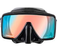CRESSI SF1 Mask Black 380 UV Blue/Orange/Lenses - Maschera Frameless design Squadrato per Immersioni e Snorkeling, Nero_Lente 380 UV Blu/Arancione, Taglia Unica, Unisex