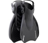 CRESSI dal 1946 - Star Fins - Pinne Compatte Regolabili con Potente Pala Ventilata e Comoda Scarpetta a Tallone Aperto ideali per Nuoto Snorkeling Viaggi - Nero/Nero - XS_EU 35/39 - Adulti