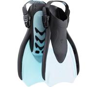 CRESSI dal 1946 - Star Fins - Pinne Compatte Regolabili con Potente Pala Ventilata e Comoda Scarpetta a Tallone Aperto ideali per Nuoto Snorkeling Viaggi - Nero/Ciano - S/M_EU 39/43 - Adulti