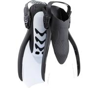 CRESSI dal 1946 - Star Fins - Pinne Compatte Regolabili con Potente Pala Ventilata e Comoda Scarpetta a Tallone Aperto ideali per Nuoto Snorkeling Viaggi - Nero/Bianco - L/XL_EU 44/48 - Adulti