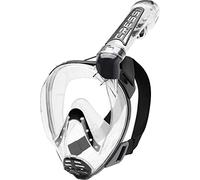 CRESSI Duke Dry Full Face Mask Clear/Black M/L - Maschera Integrale Grande Unisex Grande Visione Snorkeling no Fog con Tubo Dry , Trasparente/Nero,M/L
