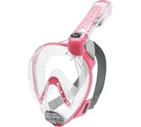 CRESSI Duke Dry Full Face Mask Clear/Pink S/M - Maschera Integrale Grande Unisex Grande Visione Snorkeling no Fog con Tubo Dry , Trasparente/RosaS/M