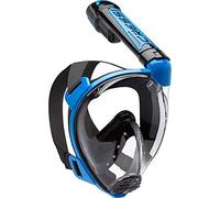 Cressi Duke, Maschera Integrale Grande Visione Snorkeling con Tubo Dry Unisex Adulto, Nero (Black/Blue), M/L