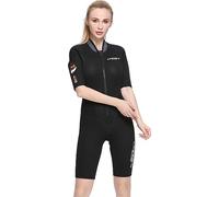 Cressi Endurance Lady Wetsuit, Muta Shorty con Zip Sternale, Neoprene 3 mm Donna, Nero, XS/1