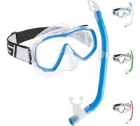 CRESSI Estrella Jr Combo Set - Maschera Estrella Jr + Snorkel Top per Snorkeling e Immersioni, Trasparente/Blu, Taglia Unica, Unisex Junior