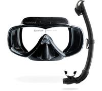 CRESSI Estrella + Seal Dry, Combo Set per Immersioni Snorkeling Unisex Adulto, Nero/Nero, Unica