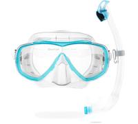 CRESSI Estrella + Seal Dry, Combo Set per Immersioni Snorkeling Unisex Adulto, Trasparente/Acquamarina, Unica