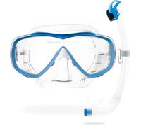 CRESSI Estrella + Seal Dry, Combo Set per Immersioni Snorkeling Unisex Adulto, Trasparente/Azzurro, Unica