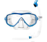 CRESSI Estrella + Seal Dry, Combo Set per Immersioni Snorkeling Unisex Adulto, Trasparente/Azzurro, Unica