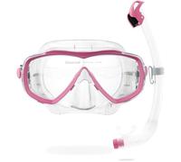 CRESSI Estrella + Seal Dry, Combo Set per Immersioni Snorkeling Unisex Adulto, Trasparente/Rosa, Unica