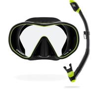 CRESSI F-Dual+Supernova Dry-Combo Set Snorkeling-Nero/Lime