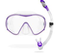 CRESSI F-Dual+Supernova Dry-Combo Set Snorkeling-Trasparente/Viola