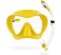 CRESSI F1 - Maschera o Combo Set Maschera Frameless & Snorkel Dry per Immersioni e Snorkeling, Taglia Unica, Unisex