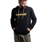 Cressi Hoodie Unisex - Felpa Sportiva con Cappuccio e Coulisse, Nero/Giallo, S, Unisex Adulto