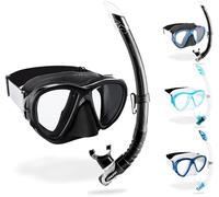 Cressi Set Maschera Fiji e Snorkel Gamma – Nero, Taglia Unica, Unisex Adulto