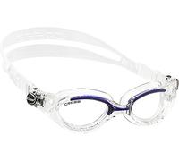 Cressi Flash Small Fit Lady, Occhialini Nuoto a Oculari Separati con Lenti Infrangibili Antiappannamento, AntiGraffio, Anti UV Unisex - Adulto, Trasparente/Blu_Lente Chiara, Taglia Unica