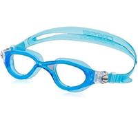 Cressi Flash, Occhialini Nuoto a Oculari Separati Infrangibili Antiappannamento, AntiGraffio, Anti UV Unisex - Adulto, Azzurro/Bianco/Lenti Chiare, D (140 mm)