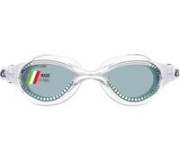 Cressi Flash, Occhialini Nuoto a Oculari Separati Infrangibili Antiappannamento, AntiGraffio, Anti UV Unisex - Adulto, Trasparente/Bianco/Lenti fumé, Taglia Unica