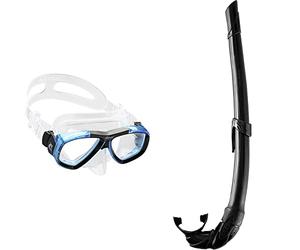 Cressi Focus Maschera Adatta per Attivita Subacquea, Compatibile con Lenti Graduate Optional da & ndash;1.00 a & ndash & Corsica, Snorkel Flessibile per Apnea, Pesca Subacquea