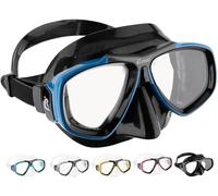 Cressi Focus Maschera Adatta per Attivita Subacquea, Compatibile con Lenti Graduate Optional da -1.00 a -8.00 Diottrie con Intervalli di 0.5 Diottrie, Nero/Blu