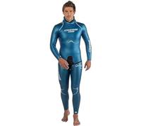 Cressi Free Man Wetsuit, Muta Completa per Apnea, Neoprene 3.5 mm, Liscio Esterno/Foderato Ultraspan Interno Uomo, Blu Metallizzato, XS/1