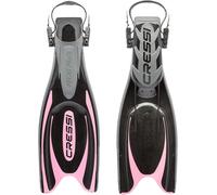 Cressi Frog Plus, Pinne per Immersione con Cinturino Regolabile Unisex Adulto, Nero/Rosa, 35/38 EU