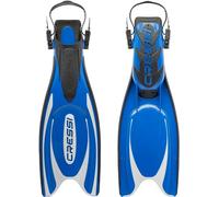 Cressi Frog Plus, Pinne per Immersione con Cinturino Regolabile Unisex Adulto, Blu/Silver, 44/47 EU