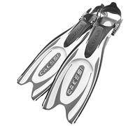 Cressi Frog Plus, Pinne per Immersione con Cinturino Regolabile Unisex Adulto, Nero/Bianco, 35/38 EU