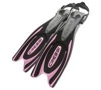 Cressi Frog Plus, Pinne per Immersione con Cinturino Regolabile Unisex Adulto, Nero/Rosa, 38/41 EU