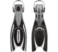 Cressi Frog Plus, Pinne per Immersione con Cinturino Regolabile Unisex Adulto, Nero/Silver, 35/38 EU