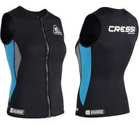 CRESSI Guardian Lady Neoprene Zipper Vest Black/Aquamarine 2mm L/4 - Gilet Donna in Neoprene Bifoderato 2mm, per Nuoto, Snorkeling, SUP, Surf, Kayak e Altri Sport Acquatici, Nero/Acquamarina, L/4