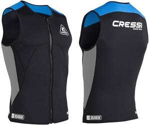 CRESSI Guardian Man - Giacca, Gilet o Pantaloni Uomo in Neoprene Bifoderato 2mm, per Nuoto, Snorkeling, SUP, Surf, Kayak e Altri Sport Acquatici, Nero/Blu