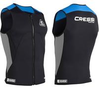 CRESSI Guardian Zipper Vest, Gilet in Neoprene Bifoderato 2mm con Zip Uomo, Nero/Blu, 2XL/6