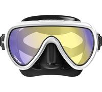 Cressi Honey - Maschere Mono-Lenti, Nero/Bianco, UV 420 Lenti Giallo/Blu