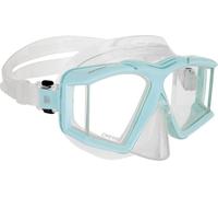 CRESSI Horizon Mask, Maschera per Immersioni e Snorkeling Dotata di 4 Vetri Temperati Separati Unisex Adulto, Trasparente/Azzurro Ghiaccio, Unica