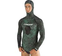 Cressi Hunter Hooded Rush Top, Maglietta Rash Guard con Cappuccio per Sport Acquatici Unisex Adulto, Verde Camo, S