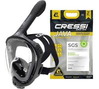 CRESSI Java, Maschera Snorkeling Integrale Unisex Adulto, Nero/Nero, L/XL
