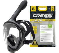 CRESSI Java, Maschera Snorkeling Integrale Unisex Adulto, Nero/Nero, S/M