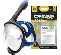 CRESSI Java, Maschera Snorkeling Integrale Unisex Adulto, Nero/Blu, S/M