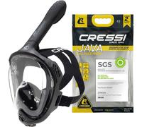 CRESSI Java Full Face Mask - Maschera Snorkeling Integrale Compac L/XL Nero/Nero