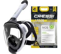 CRESSI Java, Maschera Snorkeling Integrale Unisex Adulto, Bianco/Nero, S/M