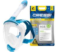 CRESSI Java Junior, Maschera Snorkeling Integrale Gioventù Unisex, Trasparente/Blu, XS