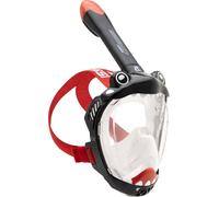 CRESSI Kiddy Kids Full Face Mask Black/Clear/Red- Maschera Integrale Progettata Appositamente per i Bambini, Antiappannamento, Valvola di Scarico e Snorkel Dry, Nero/Trasparente/Rosso