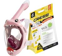 CRESSI Kiddy Kids Full Face Mask, Maschera Integrale Progettata Appositamente per i Bambini, Antiappannamento, Valvola di Scarico e Snorkel Dry Gioventù Unisex, Rosa/Viola/Bianco