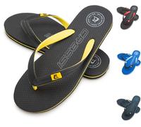 Cressi Leaf Flip Flop, Ciabatte Infradito Spiaggia e Piscina Unisex Adulto, Nero/Giallo, 37/38 EU