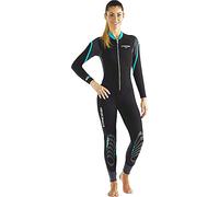 Cressi Lei Monopiece Wetsuit 2.5mm - Muta Monopezzo per snorkeling, nuoto e sport acquatici, in Neoprene Ultra Stretch 2.5mm, per Donna, Nero/Grigio/Acquamarina, S